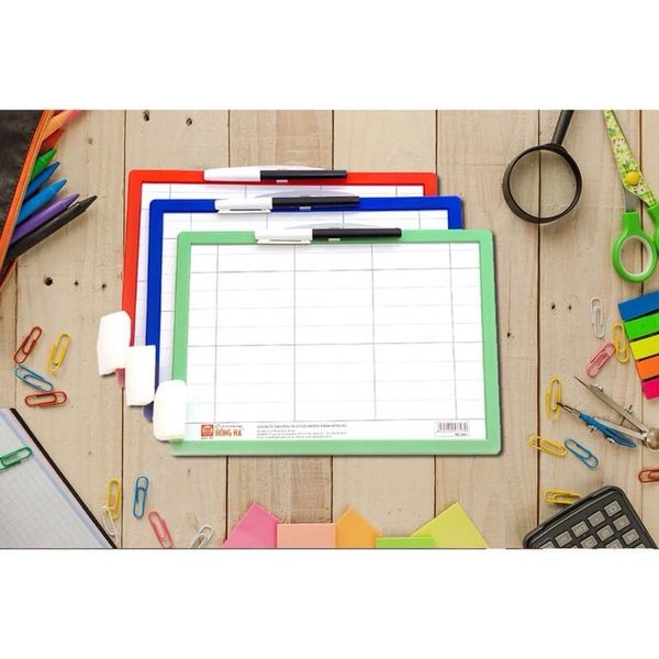 Bảng học sinh 2 mặt dùng bút dạ và phấn Hồng Hà 3289