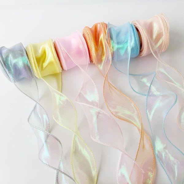 Ruy Băng Voan Viền Sóng , Màu Galaxy óng ánh , Loại Đẹp - Bản 4cm x 9m