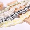 Ruy băng vải xốp - viền sóng- hoạ tiết kẻ - duy băng vải xốp - viền bèo- bản 2,5cm và 4cm