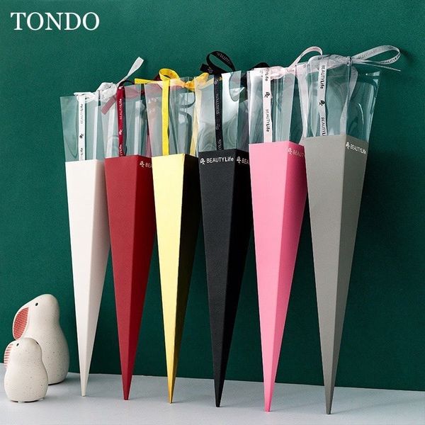 Túi đựng hoa 1 bông , sét gồm hộp giấy , 1 miếng mika , ruy băng sz 40.5*7cm