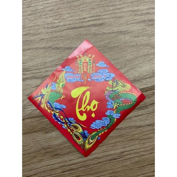 Set 10 tem chữ Tết - Dán bánh trưng, dưa hấu - Trang trí đồ Tết