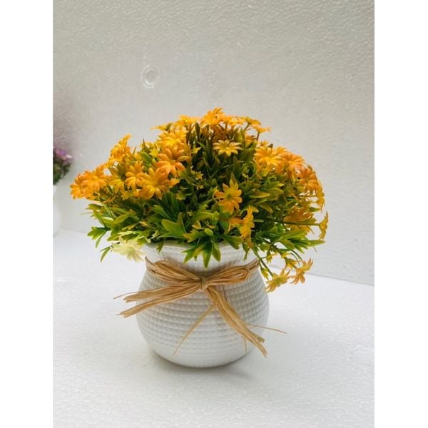Chậu hoa giả - Chậu hoa cúc nhí để bàn - Chậu hoa nhựa trang trí - Decor trang trí nhà cửa