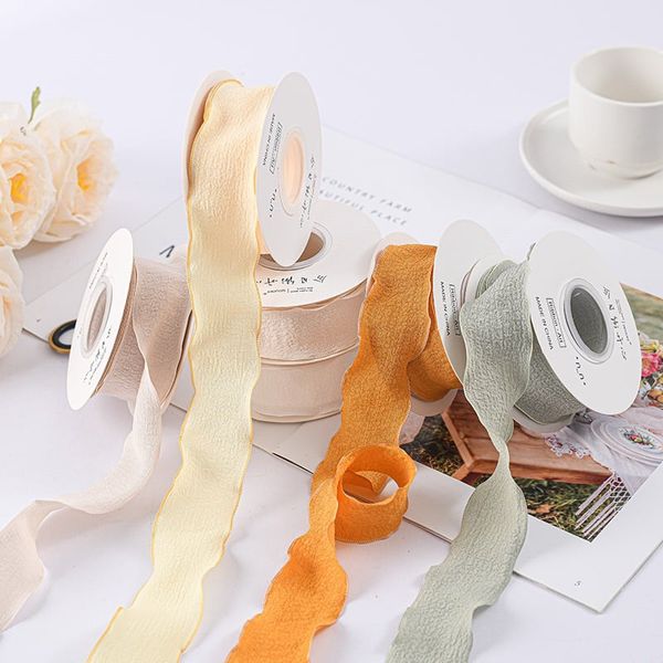 Ruy băng vải xốp - viền sóng - bản 2,5cm và 4cm. Làm nơ cực xinh