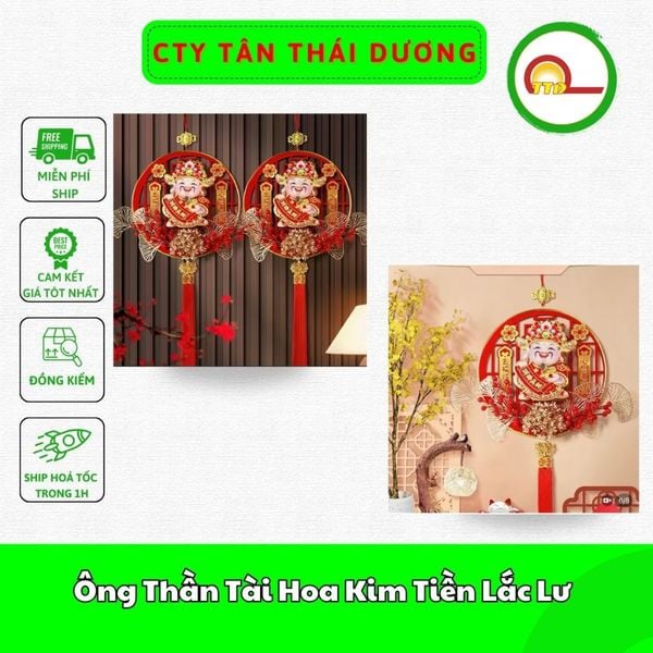 Ông Thần Tài Hoa Kim Tiền Lắc Lư Trang Trí Tết 2024