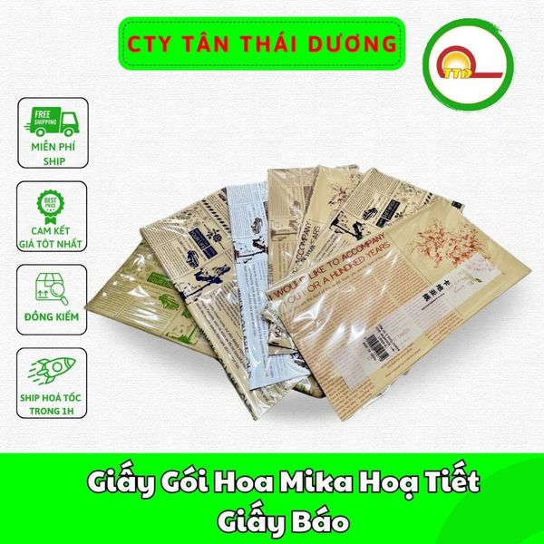 20 Tờ Giấy Gói Hoa Mica - HỌA TIẾT GIẤY BÁO - Loại Đẹp , Dày Dặn - Gói Hoa Cực Sang - GIẤY GÓI HOA MIKA