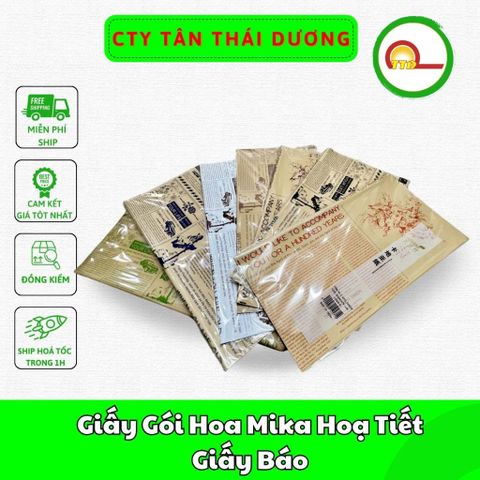 20 Tờ Giấy Gói Hoa Mica - HỌA TIẾT GIẤY BÁO - Loại Đẹp , Dày Dặn - Gói Hoa Cực Sang - GIẤY GÓI HOA MIKA