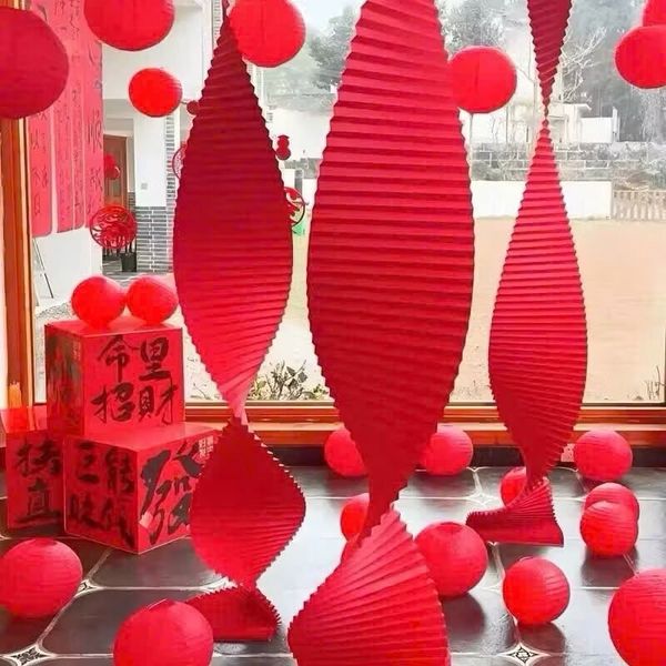 Dải giấy xếp gợn sóng - Trang trí tiệc cưới, Decor trang trí Tết - Dài 3,5m