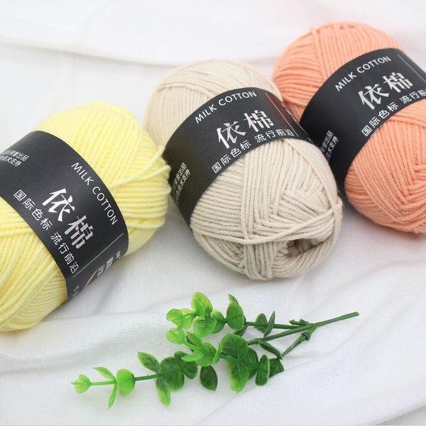 Len milk cotton 50g - len đan móc khăn,túi, len sợi cotton nhiều màu sắc a08