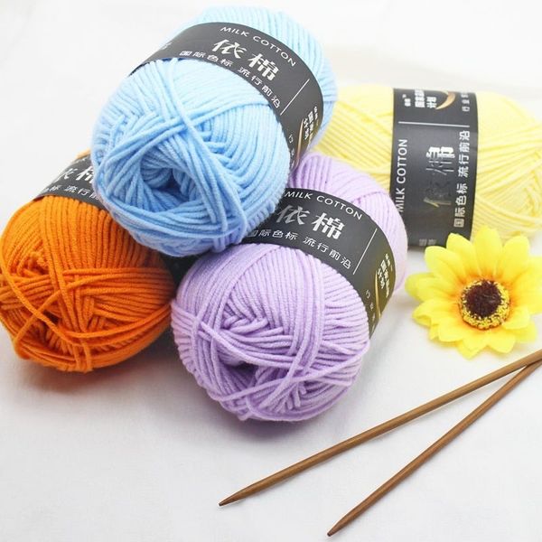 Len milk cotton 50g - len đan móc khăn,túi, len sợi cotton nhiều màu sắc a08