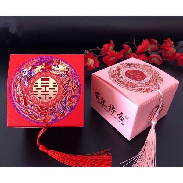 Vỏ hộp bánh , in hình rồng phượng - vỏ hộp bánh , đựng bánh phu thê - Decor tráp cưới hỏi