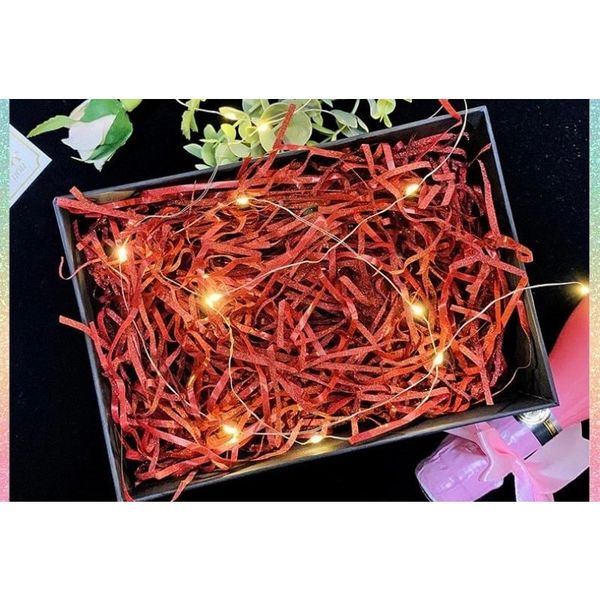100gr Giấy Rơm Nhũ Kim Tuyến Lấp Lánh Trang Trí Hộp Quà Sang Trọng