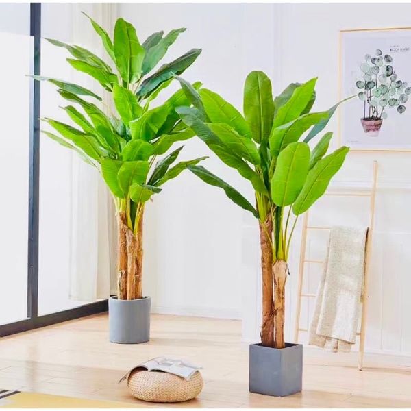 Cây giả - Cây chuối giả 3 thân, cao 1m7 - Cây chuối giả decor, Trang trí nhà cửa