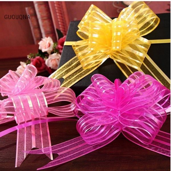 (10 chiếc) NƠ RÚT VIỀN VOAN . 50mm . Nơ Rút Trang Trí Giỏ Quà - Nơ Rút TRang Trí Xe Cưới. nhiều màu sắc