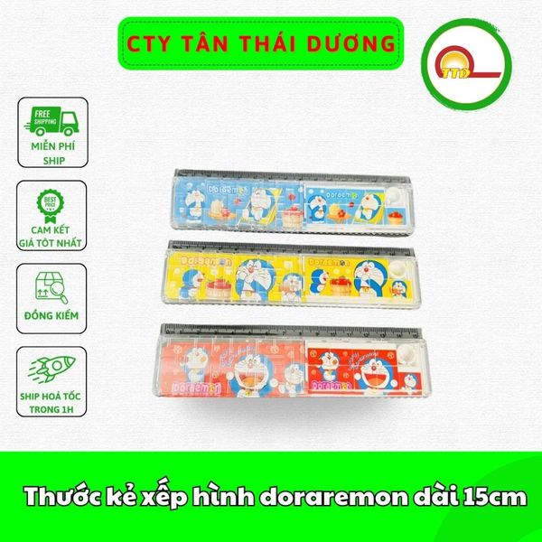 Thước kẻ xếp hình doraremon dài 15cm