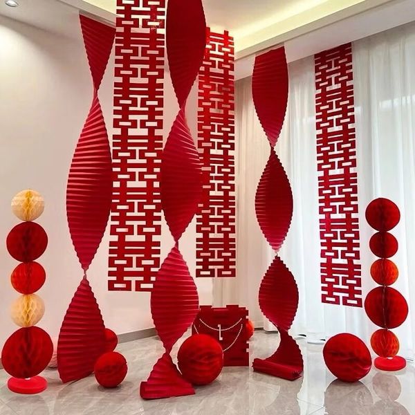 Dải giấy xếp gợn sóng - Trang trí tiệc cưới, Decor trang trí Tết - Dài 3,5m