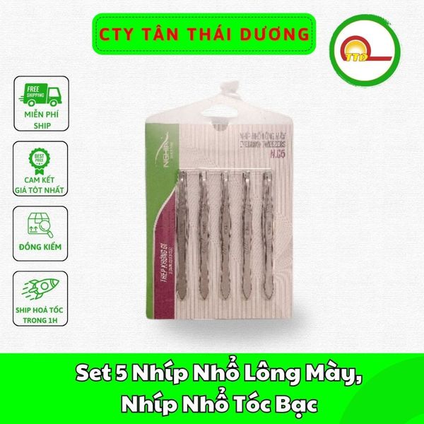 Set 5 Nhíp Nhổ Lông Mày, Nhíp Nhổ Tóc Bạc _Hàng Chuẩn Đẹp_Chất Lượng