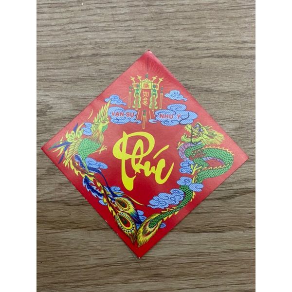 Set 10 tem chữ Tết - Dán bánh trưng, dưa hấu - Trang trí đồ Tết