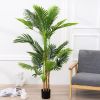 Cây giả - Cây dừa giả -  gốc bằng gỗ , 3 thân , trang trí phòng khách, decor trang trí nhà hàng, quán cà phê cực đẹp