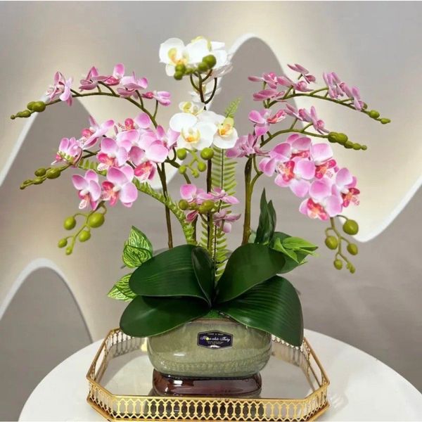 (2 nhánh 10 bông ) CÀNH HOA LAN HỒ ĐIỆP ,BẰNG CAO SU , Tiểu hồ điệp 2 nhánh.. LOẠI XỊN CỰC GIỐNG HOA THẬT