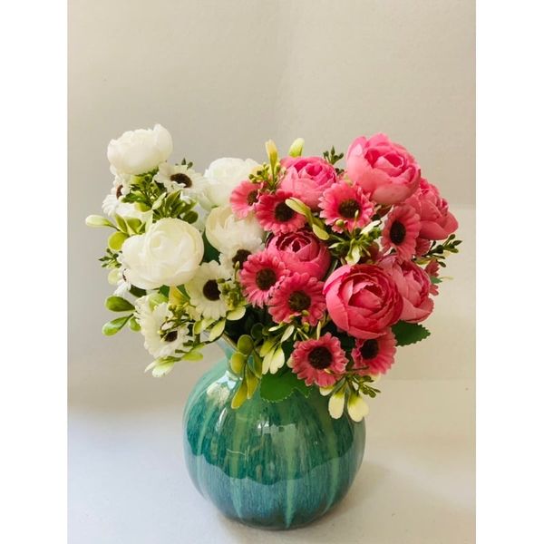 Hoa giả - Cụm hoa hồng nhí - Hoa hồng điểm cắm lọ hoa để bàn - Decor trang trí cực đẹp