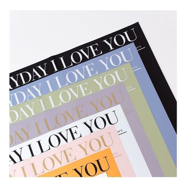 Giấy Gói Hoa In Chữ Love You - Loại Dày Đẹp - sỉ , lẻ