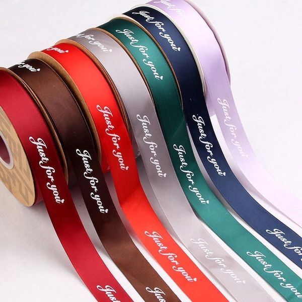(Cuộn 45m) Ruy băng lụa in chữ just for you bản 2,5cm*45m