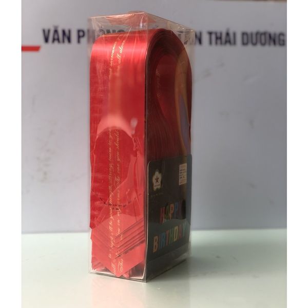 hộp 10 chiếc NƠ RÚT TÚ CẦU IN CHỮ -TRANG TRÍ GIỎ QUÀ, XE HOA CÔ DÂU