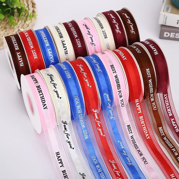 Ruy băng lụa . Ruy băng viền voan . duy băng in chữ Just for you 2,5cm*45m
