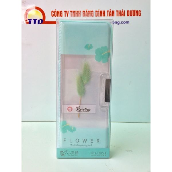 HỘP BÚT NHỰA FLOWER ÉP HOA KHÔ KIỂU HÀN QUỐC , Loại Đẹp