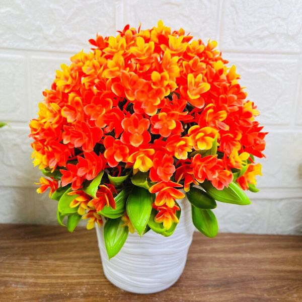 Chậu hoa giả - Chậu hoa tú cầu tròn để bàn - Decor trang trí cực đẹp