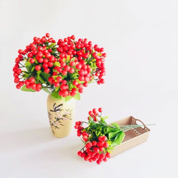 Cụm điểm - Cụm cherry 7 nhánh cao cấp - Decor Trang trí nhà cửa cực đẹp