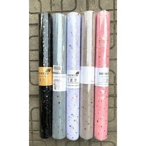 Lưới voan gói hoa hình tim - Sao vàng - Giấy gói hoa-lưới gói hoa 50cm x 4,5met
