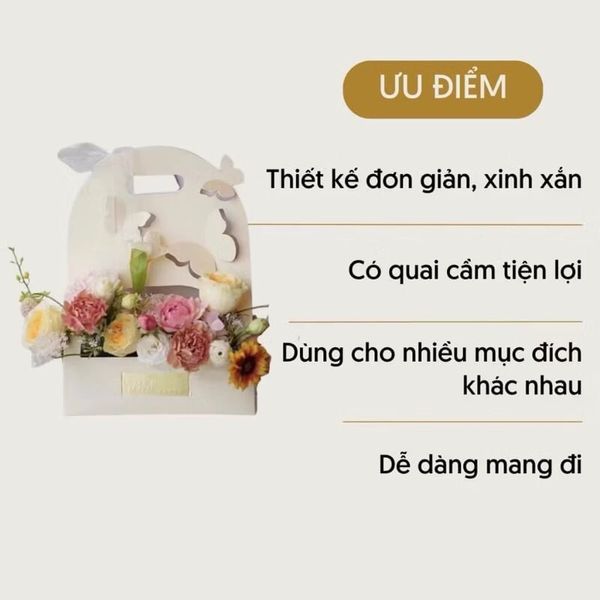 Túi đựng hoa - Túi giấy quai xách hoạ tiết cánh bướm cao cấp - Túi đựng hoa tươi, hoa sáp cực xinh