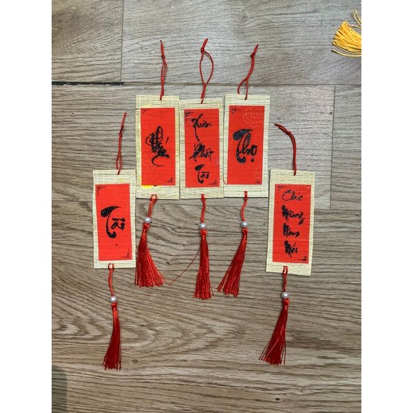 Mành Tre Viết Chữ Thư Pháp Trang Trí Tết,Treo Đào Mai,Decor Nhà Cửa