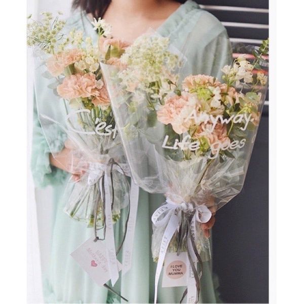 Giấy Gói Hoa - Giấy Bóng Kính In Chữ Gói Hoa Cực Đẹp