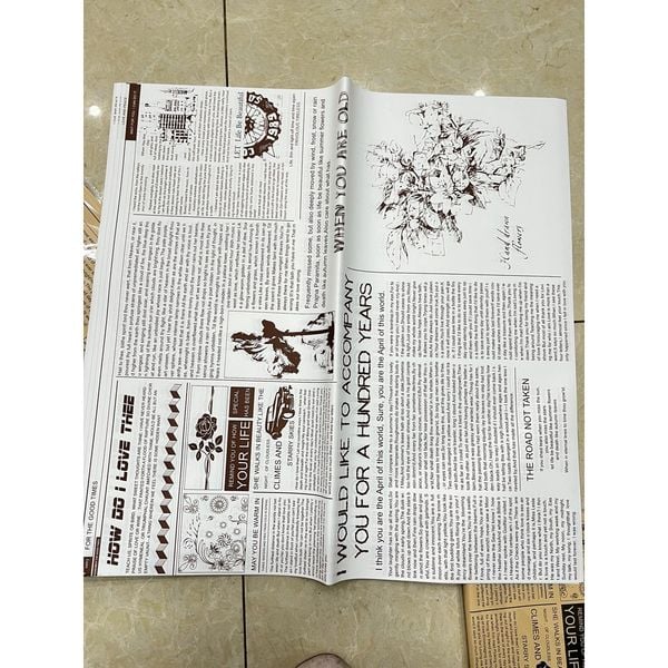 20 Tờ Giấy Gói Hoa Mica - HỌA TIẾT GIẤY BÁO - Loại Đẹp , Dày Dặn - Gói Hoa Cực Sang - GIẤY GÓI HOA MIKA