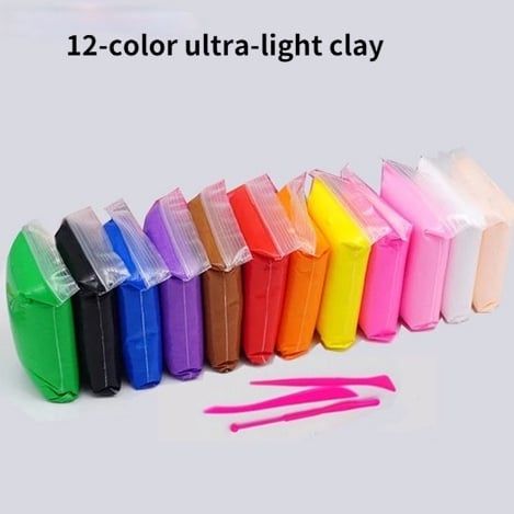 Đất Sét Tự Khô Siêu Nhẹ 12 Màu Cao Cấp Softclay Nặn Hình - An Toàn.