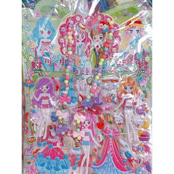 Tờ Dán Sticker Nổi 3D Thời Trang, Công Chúa Bản To Nhiều Chi Tiết Cho Bé