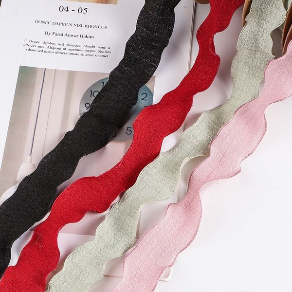 Ruy băng vải xốp - viền sóng - bản 2,5cm và 4cm. Làm nơ cực xinh