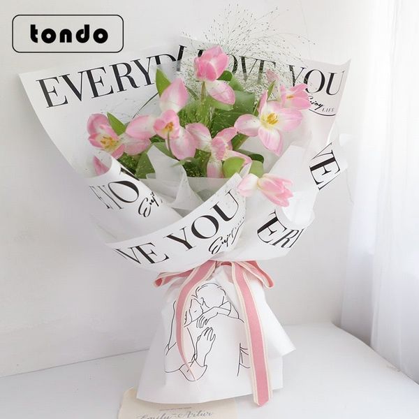 Giấy Gói Hoa In Chữ Love You - Loại Dày Đẹp - sỉ , lẻ