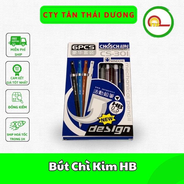 Bút Chì Kim HB 0.5mm - Bút Chì Bấm Loại Đẹp - Màu Ngẫu Nhiên