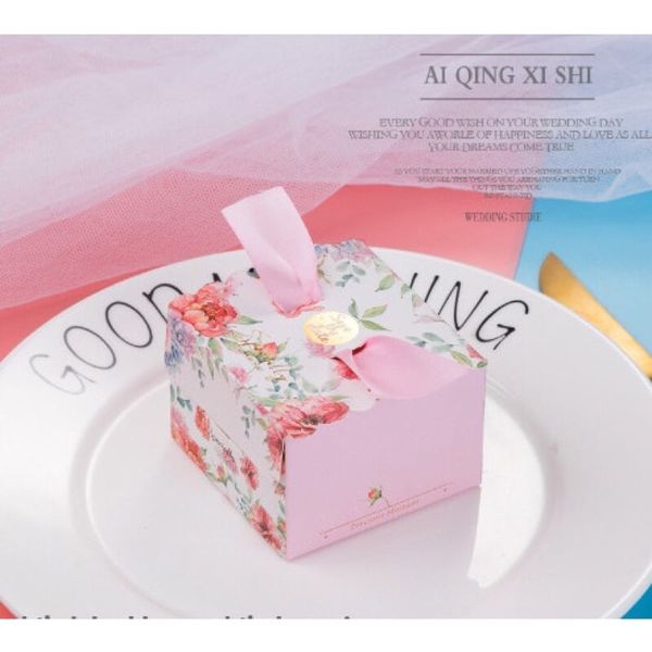 Hộp quà hình vuông - Hộp đựng quà tặng - Decor Trang trí tráp cưới hỏi (Kèm Ruy Băng)