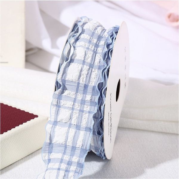 Ruy băng vải xốp - viền sóng- hoạ tiết kẻ - duy băng vải xốp - viền bèo- bản 2,5cm và 4cm