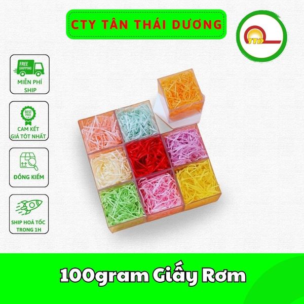 100gram Giấy Rơm - Giấy Vụn Lót Hộp Quà Tặng,Trang Trí Hộp Quà - Nhiều Màu Đẹp