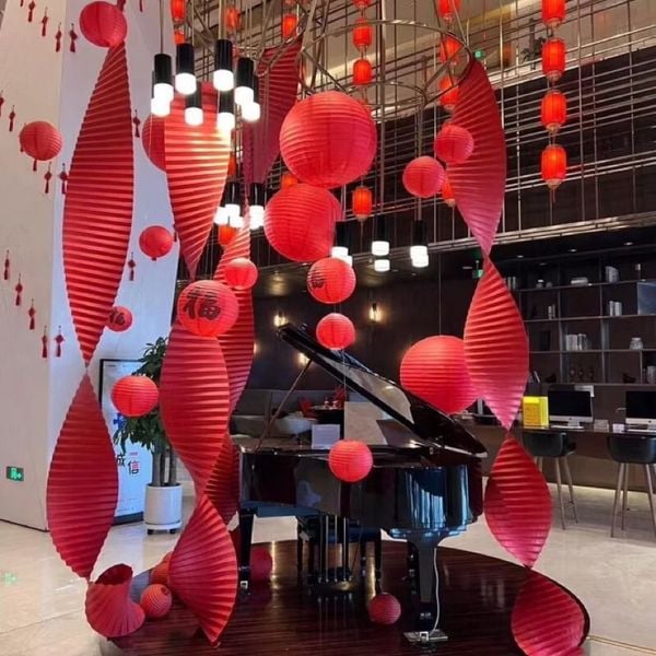 Dải giấy xếp gợn sóng - Trang trí tiệc cưới, Decor trang trí Tết - Dài 3,5m