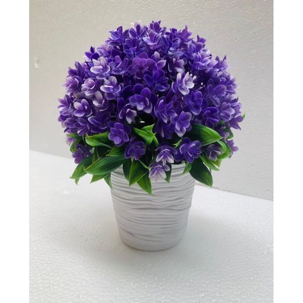 Chậu hoa giả - Chậu hoa tú cầu tròn để bàn - Decor trang trí cực đẹp