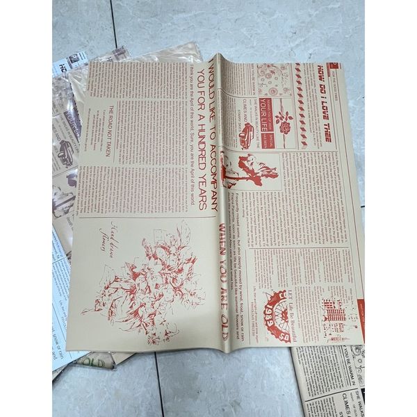 20 Tờ Giấy Gói Hoa Mica - HỌA TIẾT GIẤY BÁO - Loại Đẹp , Dày Dặn - Gói Hoa Cực Sang - GIẤY GÓI HOA MIKA