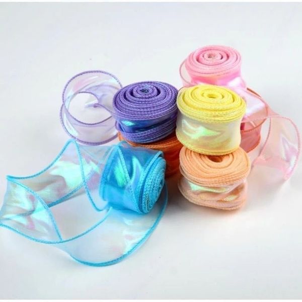 Ruy Băng Voan Viền Sóng , Màu Galaxy óng ánh , Loại Đẹp - Bản 4cm x 9m
