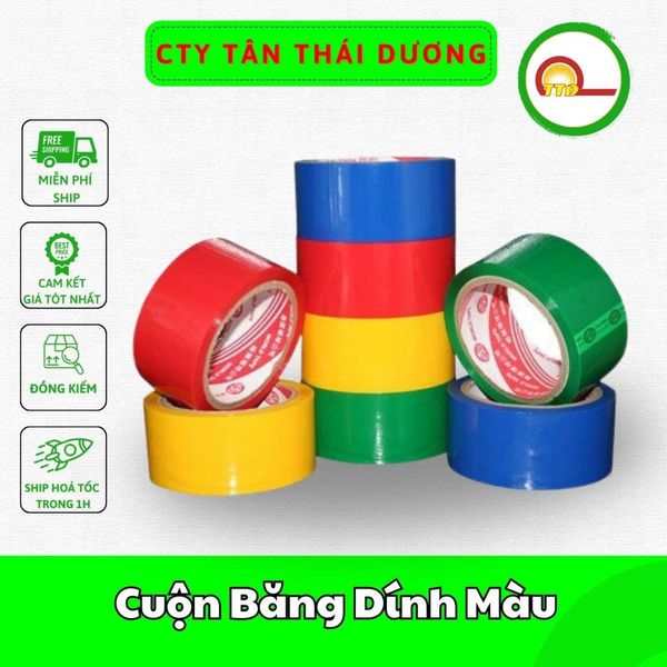 Cuộn Băng Dính Màu Dài 25 mét Nhiều Màu