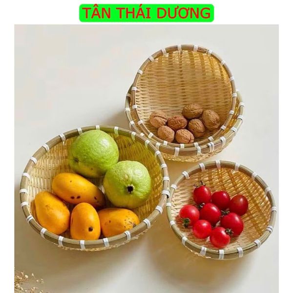 Rổ tre tròn mini - Rá tre đựng đồ ăn, đựng hạt hướng dương - Decor Trang trí chụp ảnh